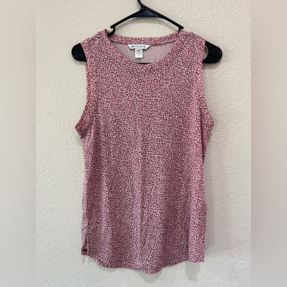 Athleta Patterned Pink Tank Top